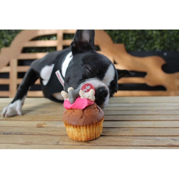 Barking Bakery Pink Iced Carob Woofin Dog Cupcake