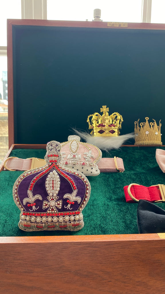 Royal Crown Dog / Cat Velvet Collar Set