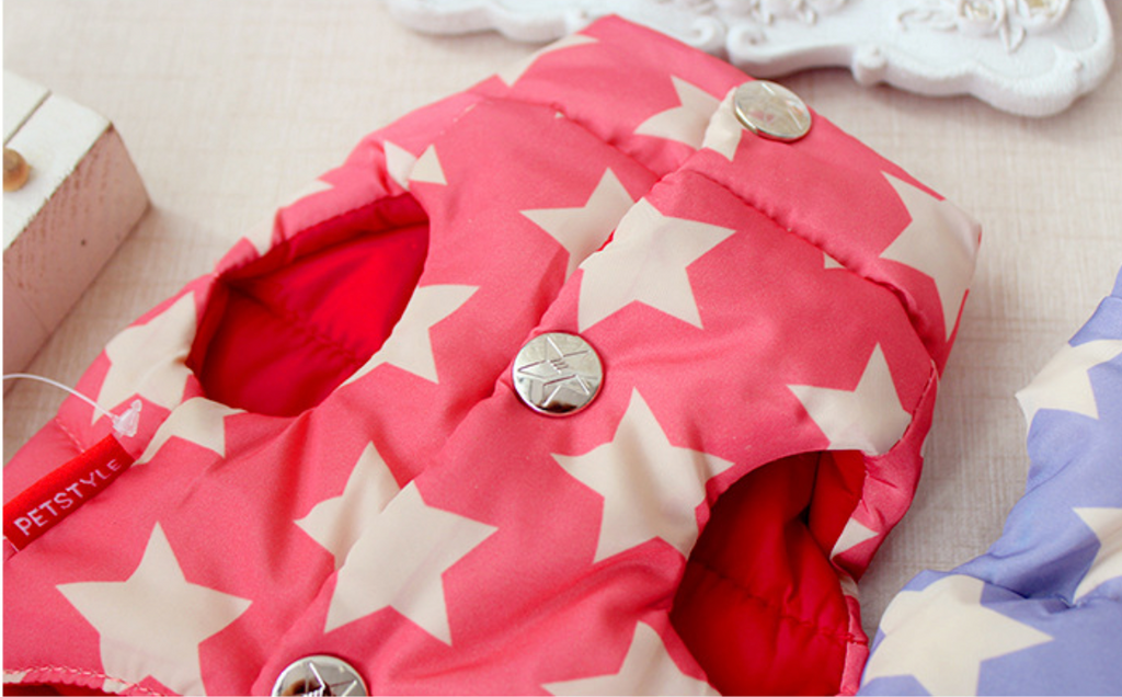 Super Star Dog Gilet - Coral and Blue