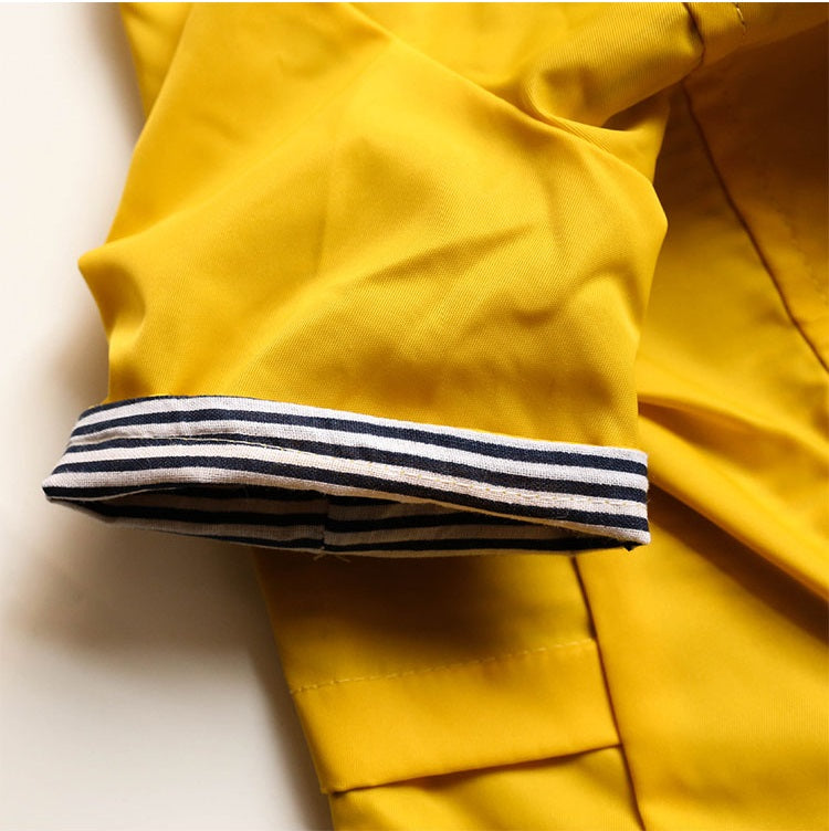 Yellow Dog Raincoat with Inner Stripe cotton lining